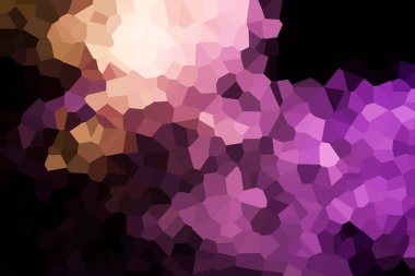 Renkli soyut geometrik kompozisyon, geometrik desen orange ve çeşitli çokgenler ve üçgen siyah Kağıt arka plan üzerinde pembe.