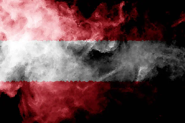 Bandera Nacional Austria Humo Color Grueso Sobre Fondo Negro Aislado —  Fotos de Stock