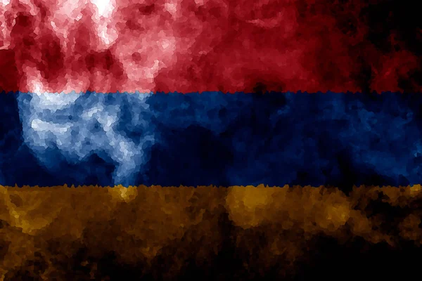 Bandera Nacional Armenia Humo Color Grueso Sobre Fondo Negro Aislado — Foto de Stock