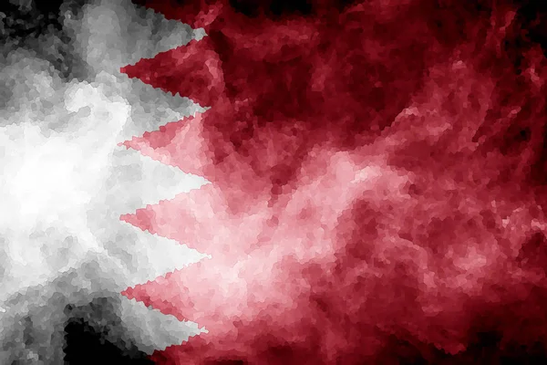 Bandera Nacional Bahréin Humo Color Grueso Sobre Fondo Negro Aislado —  Fotos de Stock