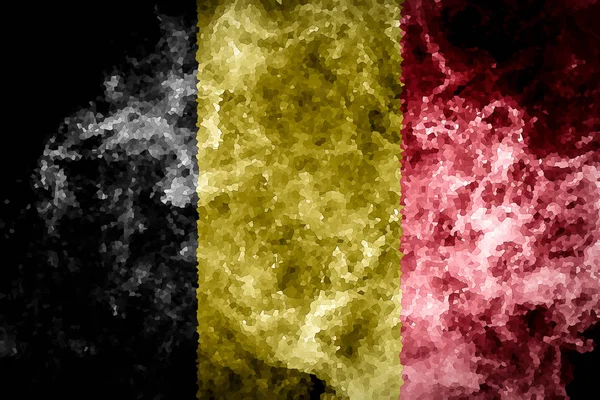 National Flag Belgium Thick Colored Smoke Black Isolated Background — Stock Photo, Image