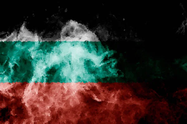 厚いからブルガリアの国旗色分離黒地に煙 — ストック写真