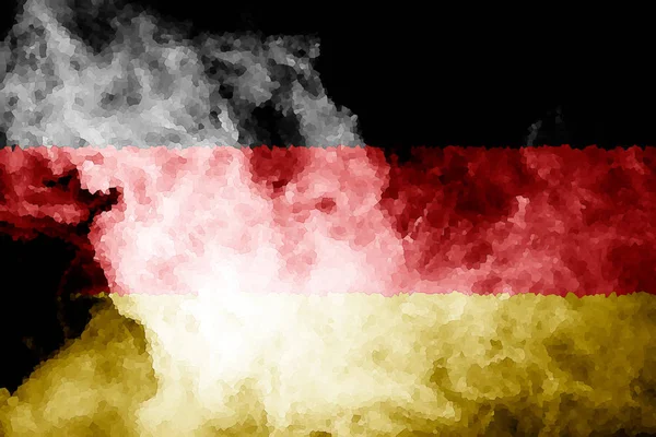 National Flag Germany Thick Colored Smoke Black Isolated Background — Stock Photo, Image