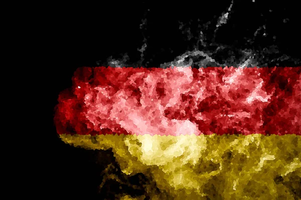 Flaga Narodowa Niemiec Grubości Kolorowy Dym Czarnym Tle Białym Tle — Zdjęcie stockowe