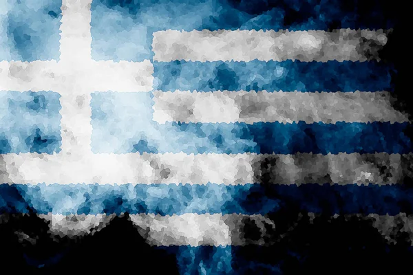 Государственный Флаг Греции Густого Цветного Дыма Черном Изолированном Фоне — стоковое фото