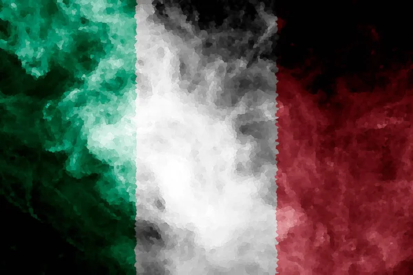 National Flag Italy Thick Colored Smoke Black Isolated Background — Stock Photo, Image