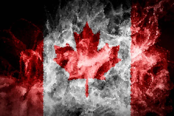 Bandera Nacional Canadá Humo Color Grueso Sobre Fondo Negro Aislado —  Fotos de Stock