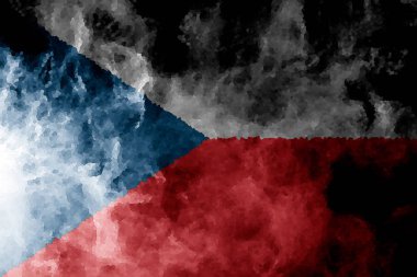 Çek Cumhuriyeti ulusal bayrak üzerinden kalın siyah bir izole arka plan üzerinde duman renkli