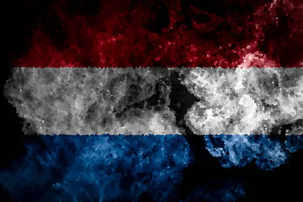 Bandera Nacional Los Países Bajos Humo Color Grueso Sobre Fondo —  Fotos de Stock