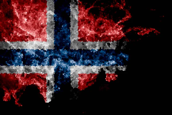 Bandiera Nazionale Della Norvegia Fumo Colore Spesso Uno Sfondo Nero — Foto Stock