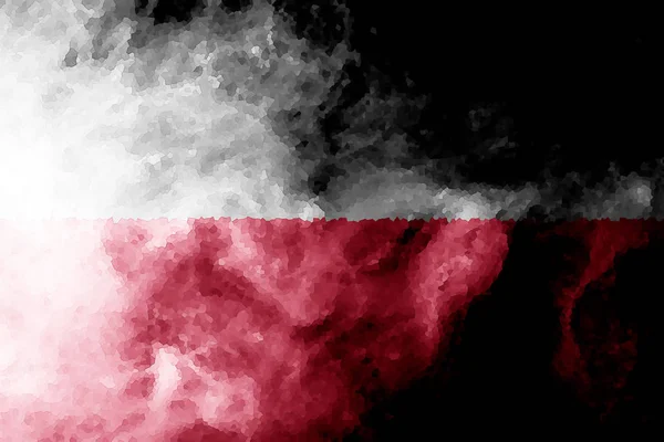 Національний Прапор Польщі Товстими Кольорові Диму Чорному Тлі Ізольовані — стокове фото