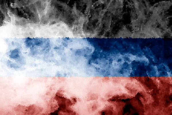Flagga Ryssland Från Tjock Färgad Rök Svart Isolerade Bakgrund — Stockfoto