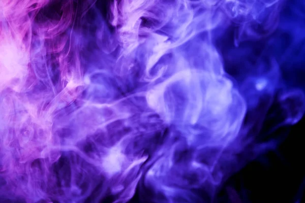 Humo Púrpura Denso Sobre Fondo Negro Aislado Fondo Vapor Humo — Foto de Stock