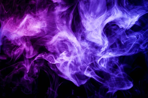 Густий Фіолетовий Дим Чорному Ізольованому Тлі Тло Диму Пари — стокове фото