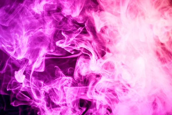 Ροζ Ντουμάνι Πάνω Μαύρο Φόντο Απομονωμένες Φόντο Από Τον Καπνό — Φωτογραφία Αρχείου
