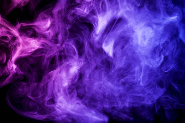 Humo Púrpura Colorido Sobre Fondo Negro Aislado Antecedentes Del Humo — Foto de Stock