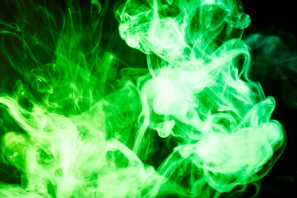 Humo Verde Colorido Sobre Fondo Negro Aislado Antecedentes Del Humo — Foto de Stock