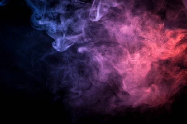 Thick Pink Red Blue Purple Smoke Black Isolated Background Background — Stock Photo, Image