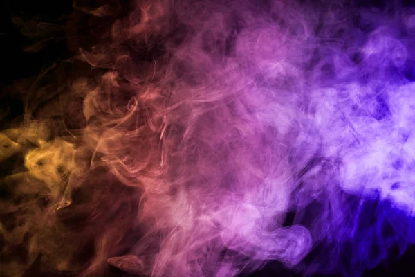 Rózsaszín Narancssárga Felhő Füst Fekete Elszigetelt Háttere — Stock Fotó
