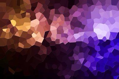 Renkli soyut geometrik kompozisyon, geometrik desen mavi, turuncu ve çeşitli çokgenler ve siyah Kağıt arka plan üzerinde üçgen mor