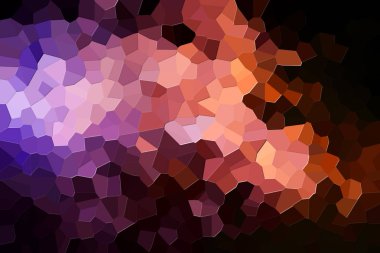 Renkli soyut geometrik kompozisyon, geometrik desen orange ve çeşitli çokgenler ve üçgen siyah Kağıt arka plan üzerinde pembe