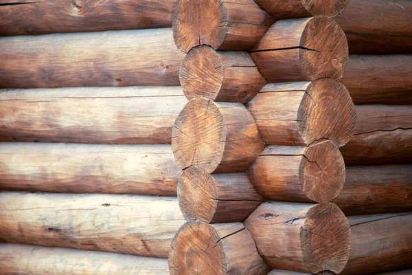Close Corner Old Wooden House Logs — Stock Photo, Image