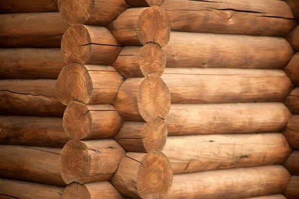 Close Corner Old Wooden House Logs — Stock Photo, Image