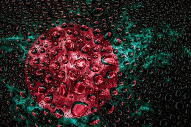 Bir damla su Bangladeş Ulusal bayrak izole bir arka plan üzerinde çerçevede bir close-up