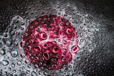 Bir damla su Japonya Ulusal bayrak izole bir arka plan üzerinde çerçevede bir close-up