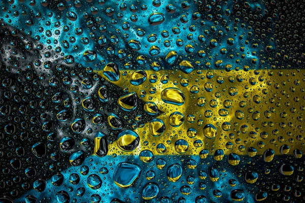 Bir damla su Bahamalar bayrağı izole bir arka plan üzerinde çerçevede bir close-up