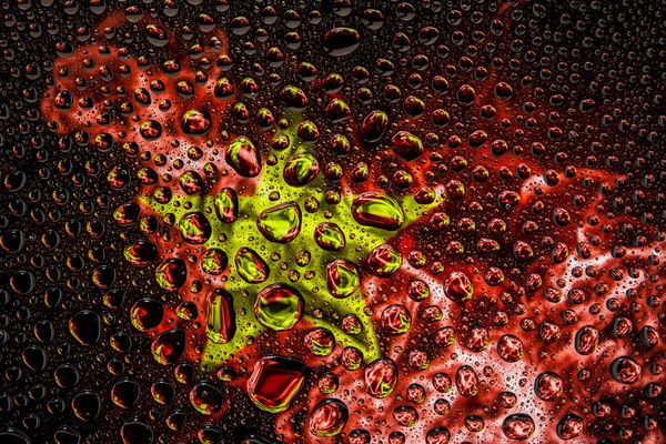 Bir damla su Vietnam ulusal bayrak izole bir arka plan üzerinde çerçevede bir close-up