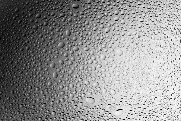 Yakın yukarı bir su damlası bir siyah ve beyaz degrade arka plan ile kaplı, damla su - yoğunlaşma.