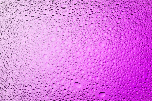 Primer Plano Las Gotas Agua Sobre Fondo Gradiente Blanco Rosa — Foto de Stock