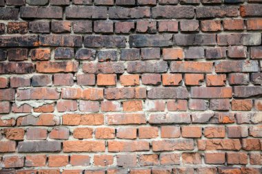 Kırmızı tuğla eski duvar, desen grunge arkaplan
