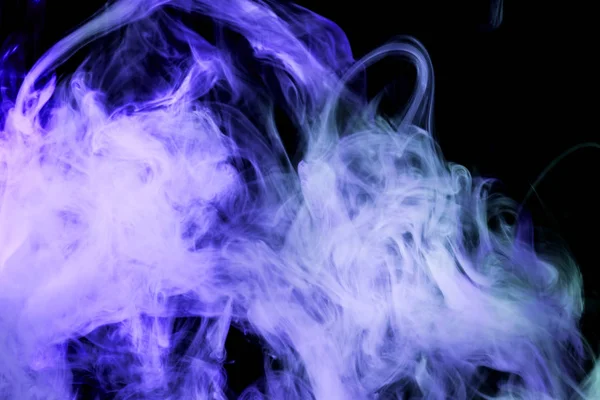Barevný Modrý Kouř Černém Samostatný Pozadí Pozadí Kouře Vap — Stock fotografie