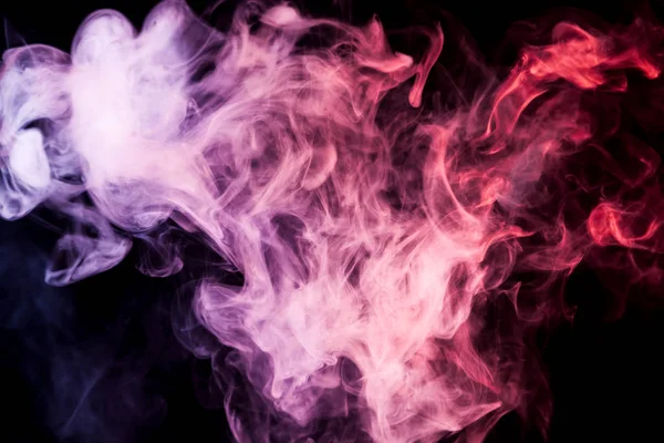 Ροζ Μοβ Και Κόκκινο Καπνό Στο Μαύρο Backgroun — Φωτογραφία Αρχείου