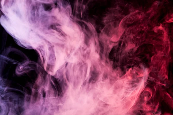 Humo Rojo Púrpura Rosa Sobre Fondo Negro — Foto de Stock