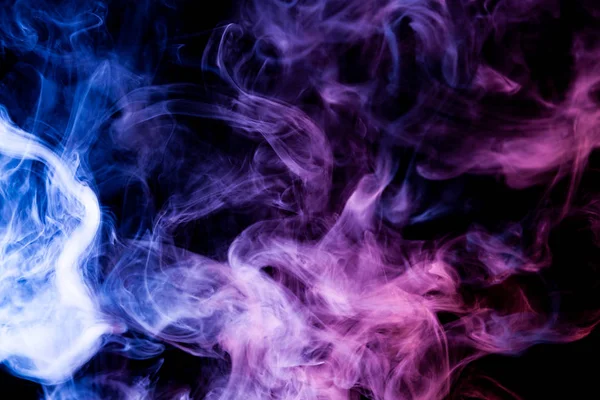 Синий Фиолетовый Дым Черном Изолированном Фоне Фон Дыма Паров — стоковое фото