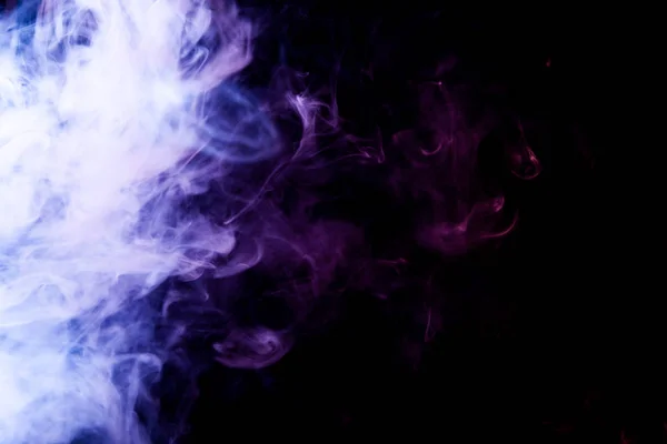 Lila Füst Elszigetelt Fekete Háttéren Háttérben Füst Vape — Stock Fotó
