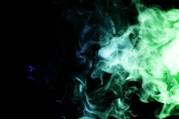 Green Smoke Black Isolated Background Background Smoke Vape — Stock Photo, Image