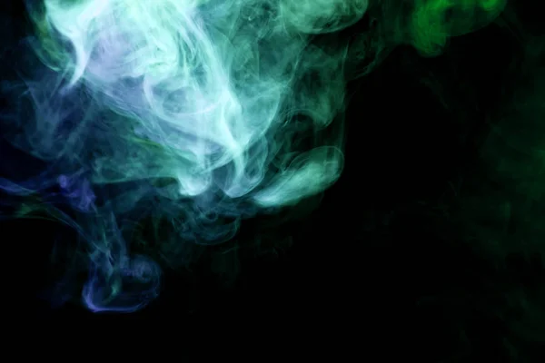 Humo Nube Verde Sobre Fondo Negro Aislado — Foto de Stock