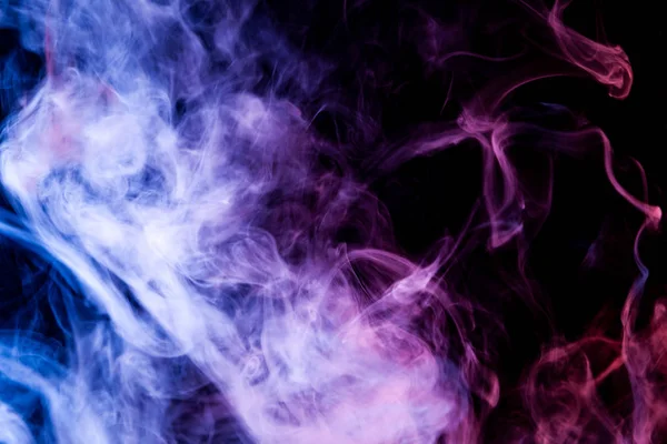 Niebieski Fioletowy Chmura Dymu Czarno Białym Tle — Zdjęcie stockowe
