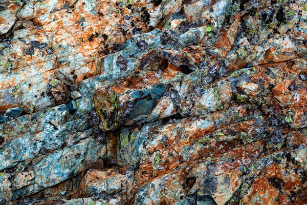 Primer Plano Piedras Grises Rocas Montañosas Cubiertas Musgo Montañas Cubiertas —  Fotos de Stock