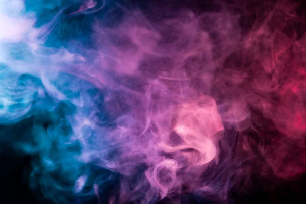 Humo Denso Multicolor Colores Azul Rosa Púrpura Sobre Fondo Negro — Foto de Stock