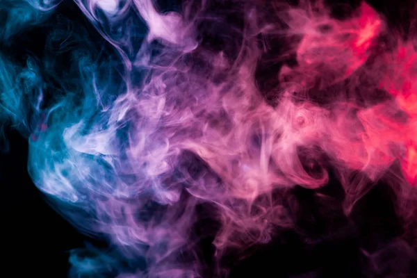 Fumée Dense Multicolore Couleurs Bleu Rose Violet Sur Fond Isolé — Photo
