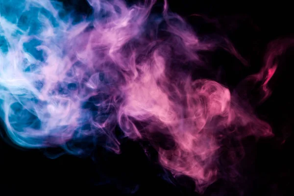 Pink Purple Blue Cloud Smoke Black Isolated Background Background Smoke — Stock Photo, Image