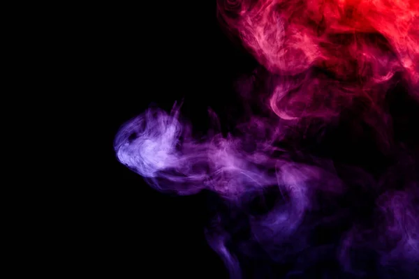 Фіолетовий Рожевий Синій Хмарний Дим Чорному Ізольованому Фоні — стокове фото