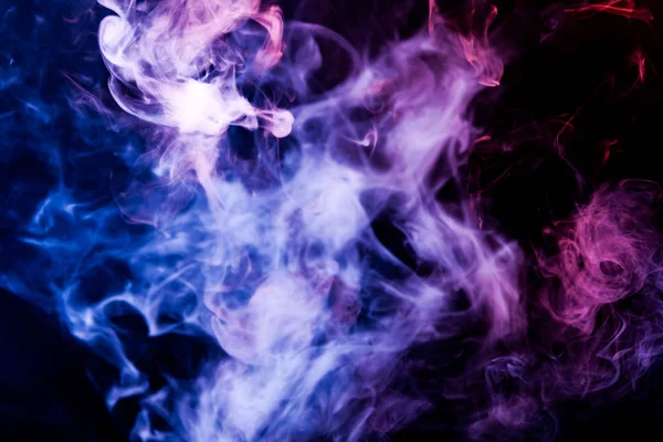 Rosa Und Blaue Rauchwolken Mit Schwarzem Isolierten Hintergrund Hintergrund Aus — Stockfoto