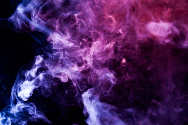 Fumaça Rosa Azul Fundo Isolado Preto Antecedentes Torneira Fumo — Fotografia de Stock
