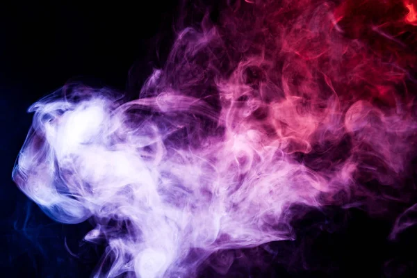 Fumo Spesso Blu Rosa Uno Sfondo Nero Isolato Sfondo Dal — Foto Stock